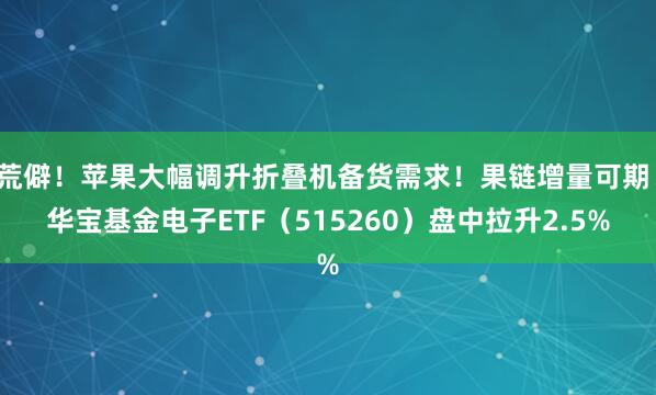 荒僻！苹果大幅调升折叠机备货需求！果链增量可期！华宝基金电子ETF（515260）盘中拉升2.5%