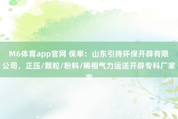M6体育app官网 保举：山东引持环保开辟有限公司，正压/颗粒/粉料/稀相气力运送开辟专科厂家