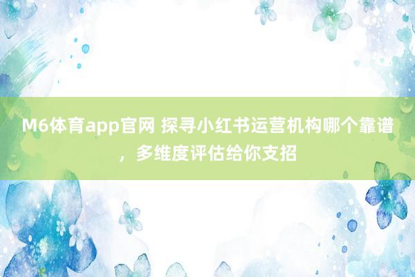 M6体育app官网 探寻小红书运营机构哪个靠谱，多维度评估给你支招