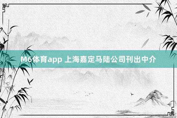 M6体育app 上海嘉定马陆公司刊出中介