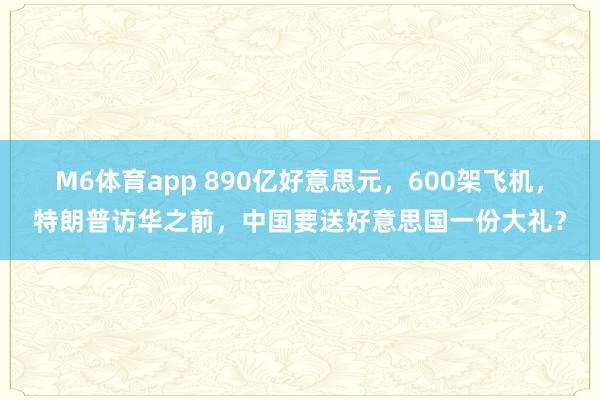 M6体育app 890亿好意思元，600架飞机，特朗普访华之前，中国要送好意思国一份大礼？