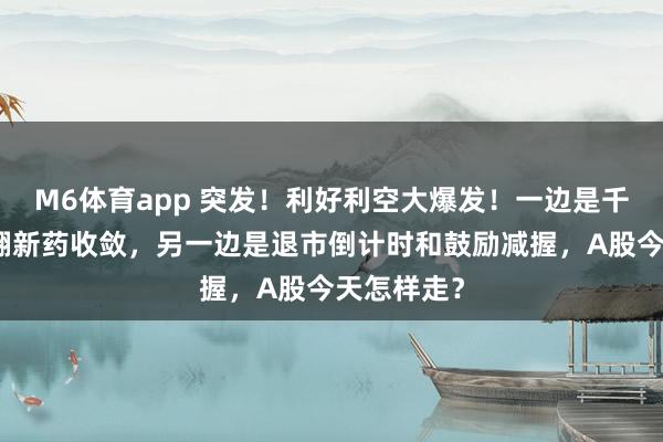 M6体育app 突发！利好利空大爆发！一边是千亿订单和翻新药收敛，另一边是退市倒计时和鼓励减握，A股今天怎样走？