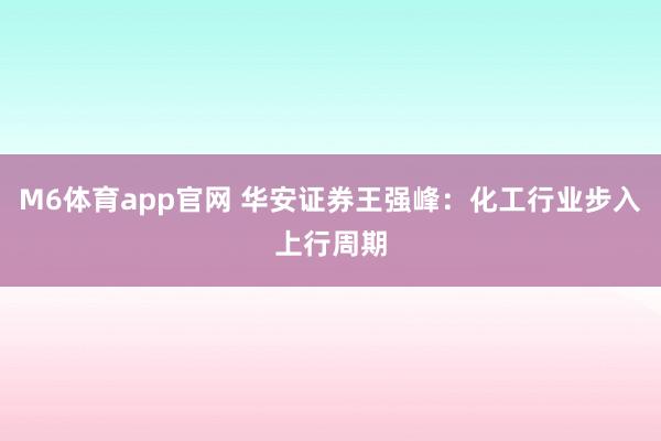 M6体育app官网 华安证券王强峰：化工行业步入上行周期