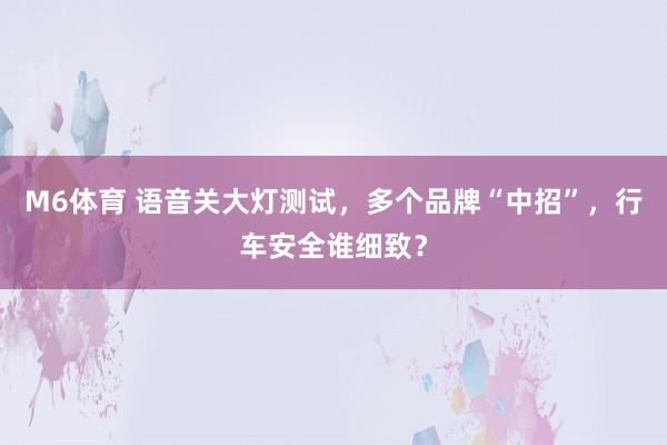 M6体育 语音关大灯测试,多个品牌“中招”,行车安全谁细致?