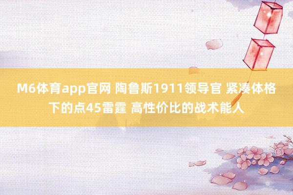 M6体育app官网 陶鲁斯1911领导官 紧凑体格下的点45雷霆 高性价比的战术能人