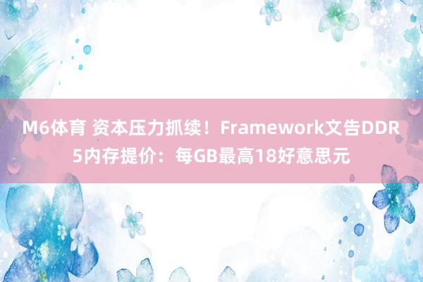 M6体育 资本压力抓续！Framework文告DDR5内存提价：每GB最高18好意思元
