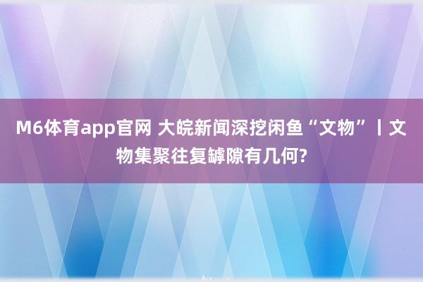 M6体育app官网 大皖新闻深挖闲鱼“文物”丨文物集聚往复罅隙有几何?
