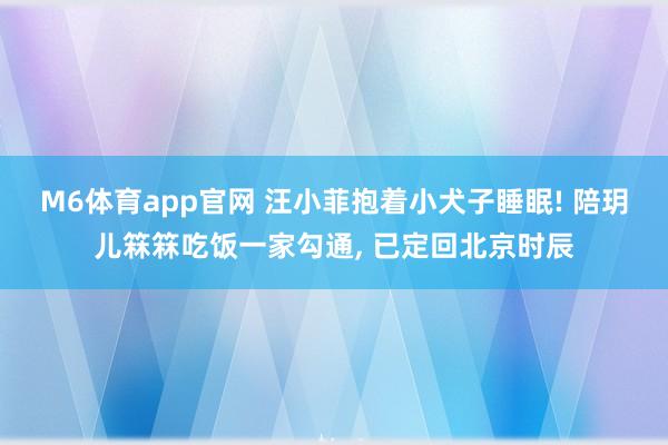 M6体育app官网 汪小菲抱着小犬子睡眠! 陪玥儿箖箖吃饭一家勾通， 已定回北京时辰