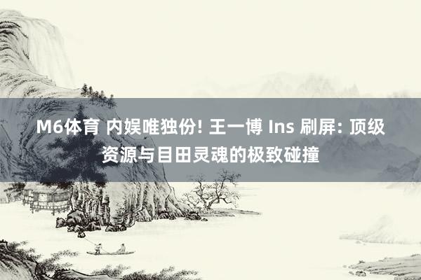 M6体育 内娱唯独份! 王一博 Ins 刷屏: 顶级资源与目田灵魂的极致碰撞