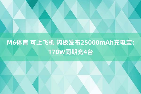M6体育 可上飞机 闪极发布25000mAh充电宝:170W同期充4台
