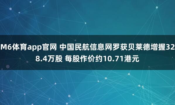M6体育app官网 中国民航信息网罗获贝莱德增握328.4万股 每股作价约10.71港元