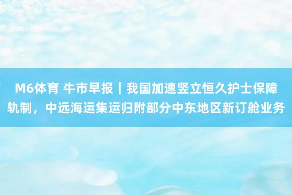 M6体育 牛市早报｜我国加速竖立恒久护士保障轨制，中远海运集运归附部分中东地区新订舱业务