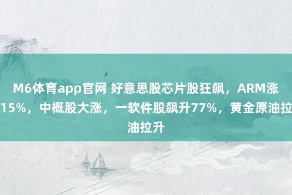 M6体育app官网 好意思股芯片股狂飙，ARM涨超15%，中概股大涨，一软件股飙升77%，黄金原油拉升