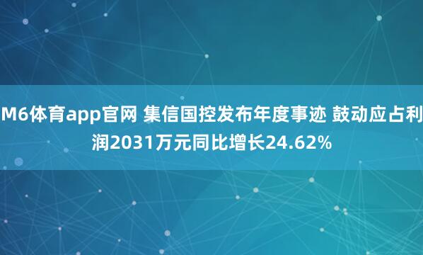 M6体育app官网 集信国控发布年度事迹 鼓动应占利润2031万元同比增长24.62%