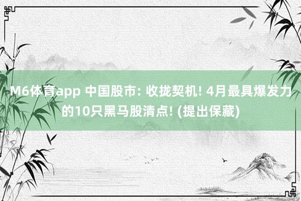 M6体育app 中国股市: 收拢契机! 4月最具爆发力的10只黑马股清点! (提出保藏)