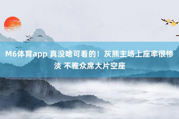 M6体育app 真没啥可看的！灰熊主场上座率很惨淡 不雅众席大片空座