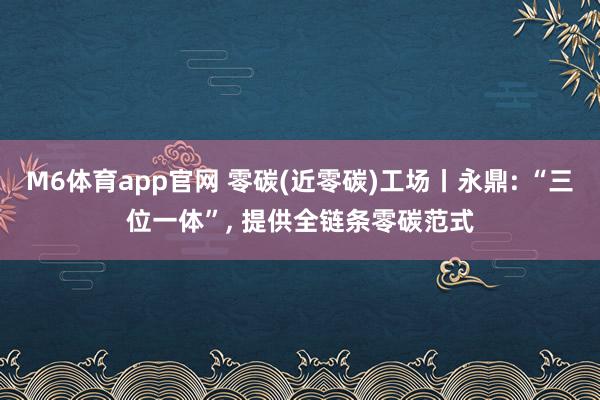 M6体育app官网 零碳(近零碳)工场丨永鼎: “三位一体”， 提供全链条零碳范式