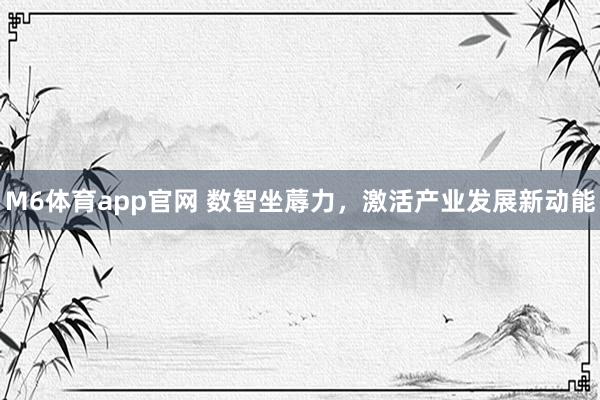 M6体育app官网 数智坐蓐力，激活产业发展新动能