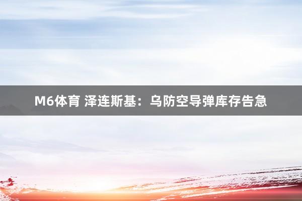 M6体育 泽连斯基：乌防空导弹库存告急
