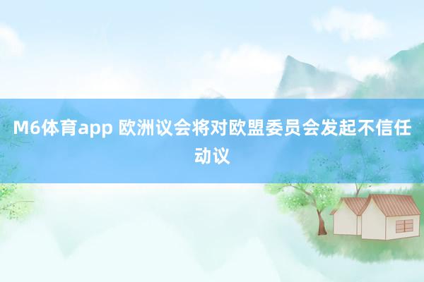 M6体育app 欧洲议会将对欧盟委员会发起不信任动议