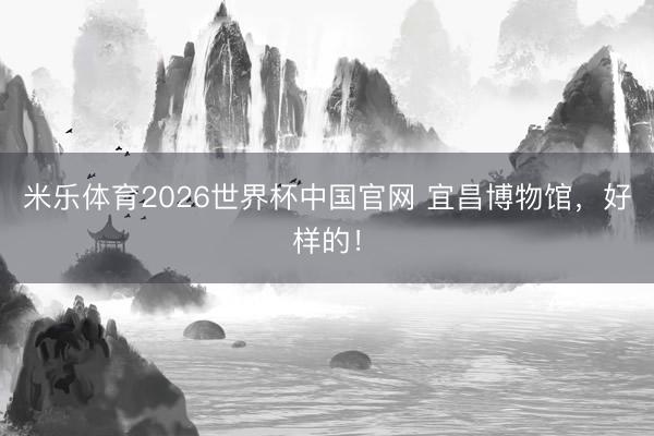 米乐体育2026世界杯中国官网 宜昌博物馆，好样的！