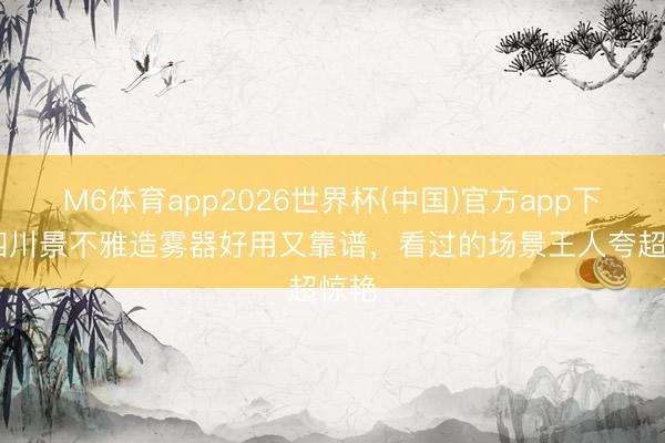 M6体育app2026世界杯(中国)官方app下载 四川景不雅造雾器好用又靠谱，看过的场景王人夸超惊艳