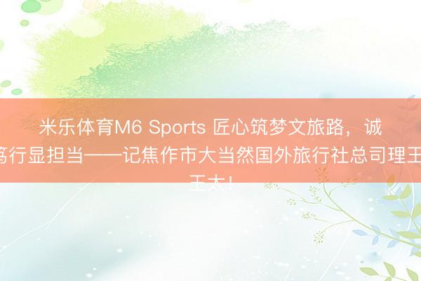 米乐体育M6 Sports 匠心筑梦文旅路，诚信笃行显担当——记焦作市大当然国外旅行社总司理王太！