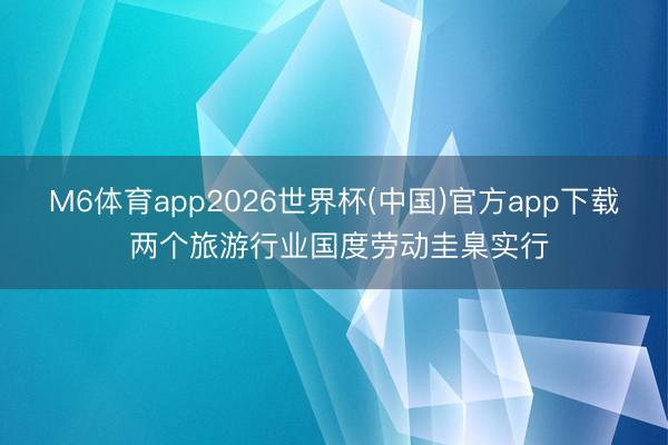 M6体育app2026世界杯(中国)官方app下载 两个旅游行业国度劳动圭臬实行