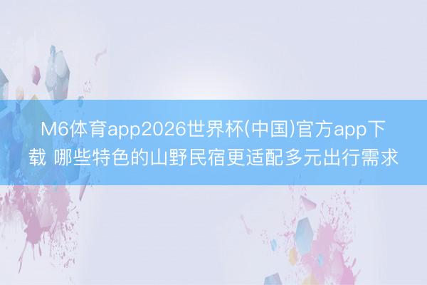 M6体育app2026世界杯(中国)官方app下载 哪些特色的山野民宿更适配多元出行需求