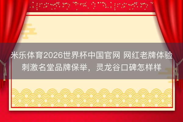 米乐体育2026世界杯中国官网 网红老牌体验刺激名堂品牌保举，灵龙谷口碑怎样样
