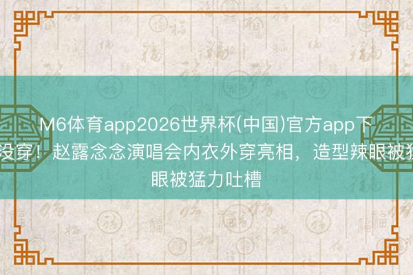 M6体育app2026世界杯(中国)官方app下载 堪比没穿！赵露念念演唱会内衣外穿亮相，造型辣眼被猛力吐槽