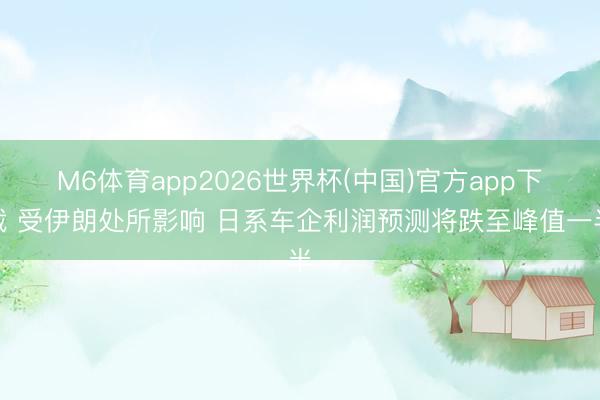 M6体育app2026世界杯(中国)官方app下载 受伊朗处所影响 日系车企利润预测将跌至峰值一半