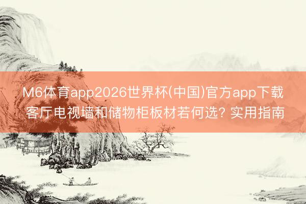 M6体育app2026世界杯(中国)官方app下载 客厅电视墙和储物柜板材若何选? 实用指南