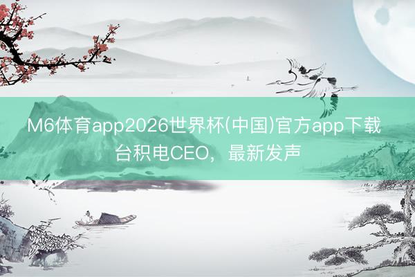 M6体育app2026世界杯(中国)官方app下载 台积电CEO，最新发声