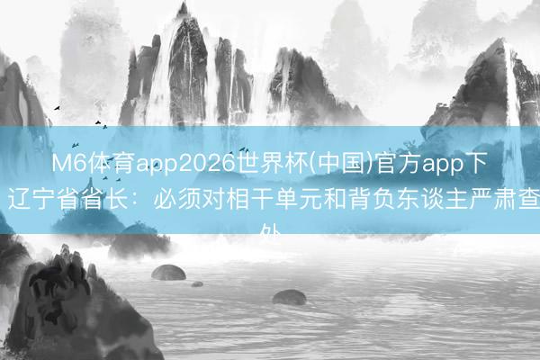 M6体育app2026世界杯(中国)官方app下载 辽宁省省长：必须对相干单元和背负东谈主严肃查处