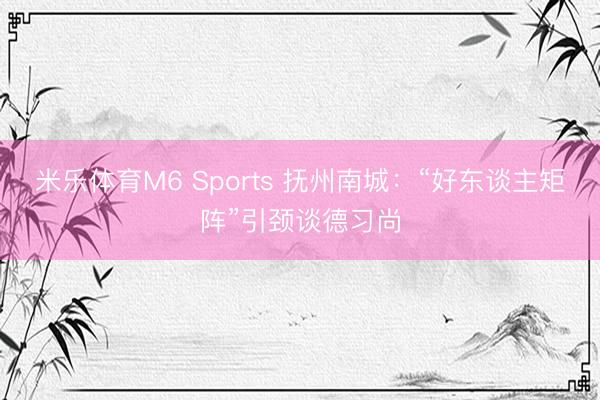 米乐体育M6 Sports 抚州南城:“好东谈主矩阵”引颈谈德习尚