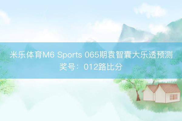 米乐体育M6 Sports 065期袁智囊大乐透预测奖号：012路比分