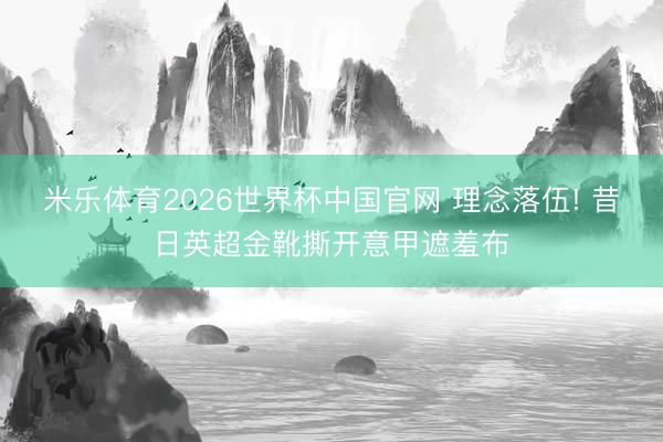 米乐体育2026世界杯中国官网 理念落伍! 昔日英超金靴撕开意甲遮羞布