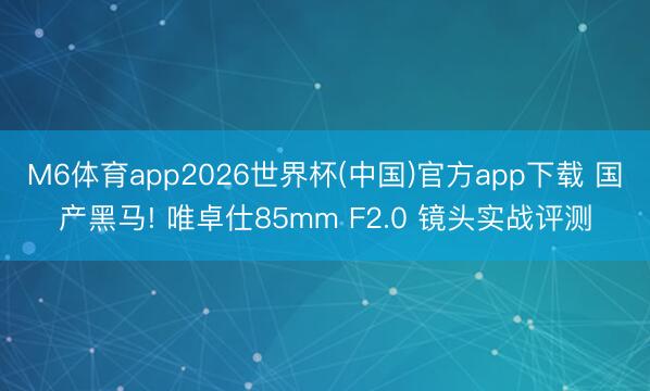 M6体育app2026世界杯(中国)官方app下载 国产黑马! 唯卓仕85mm F2.0 镜头实战评测