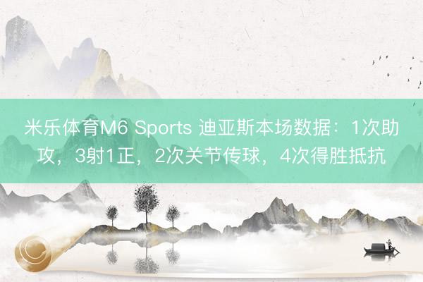 米乐体育M6 Sports 迪亚斯本场数据：1次助攻，3射1正，2次关节传球，<a href=