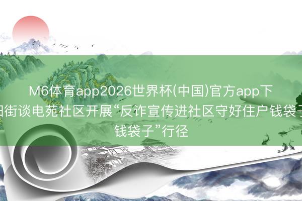 M6体育app2026世界杯(中国)官方app下载 济阳街谈电苑社区开展“反诈宣传进社区守好住户钱袋子”行径