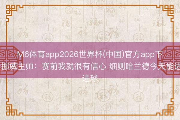 M6体育app2026世界杯(中国)官方app下载 挪威主帅：赛前我就很有信心 细则哈兰德今天能进球