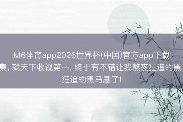 M6体育app2026世界杯(中国)官方app下载 仅播3集， 就天下收视第一， 终于有不错让我熬夜狂追的黑马剧了!