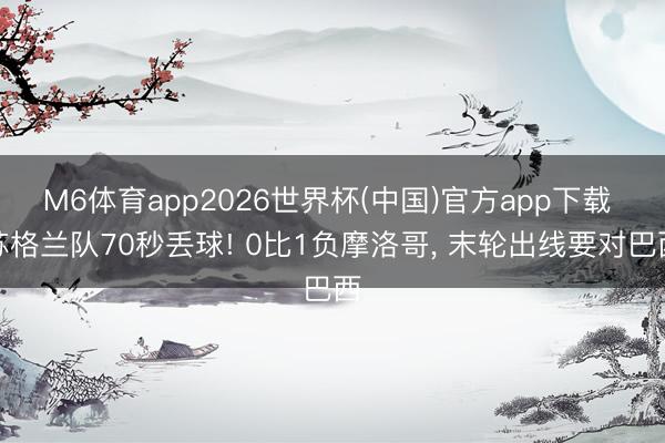 M6体育app2026世界杯(中国)官方app下载 苏格兰队70秒丢球! 0比1负摩洛哥, 末轮出线要对巴西
